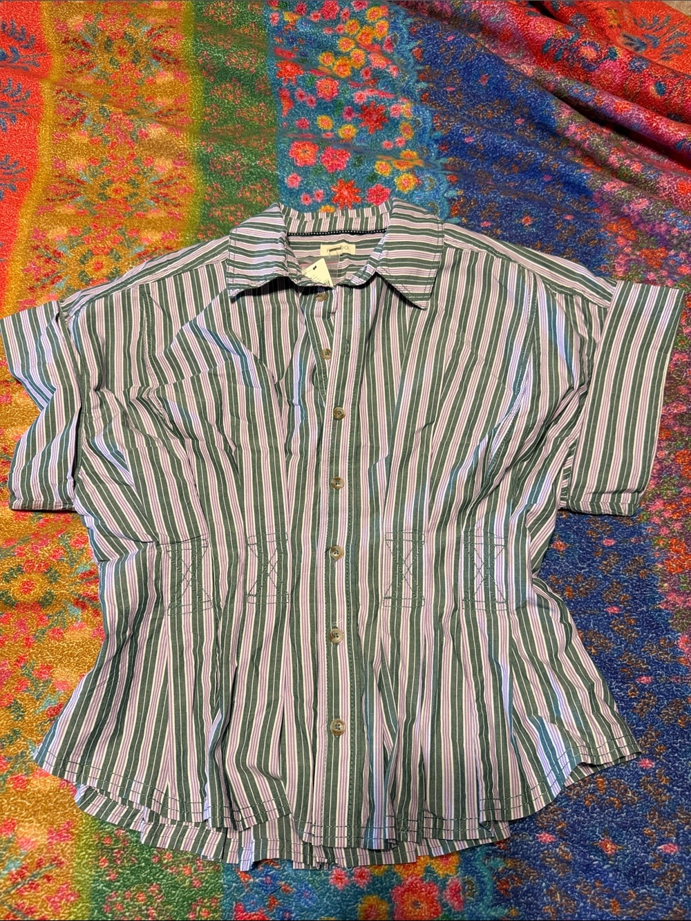 Bobbie Short Sleeve Fitted Waist Blouse by Pilcro - Picture 6 of 9